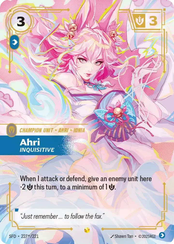 Ahri, Inquisitive (V.2 - Signed Showcase) Single: Riftbound: League of Legends Spiritforged Einzelkarte