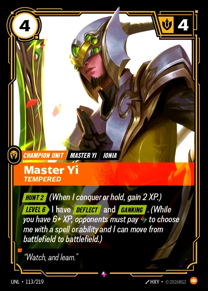 Master Yi, Tempered (V.1 - Rare)