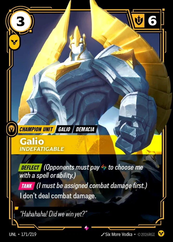 Galio, Indefatigable