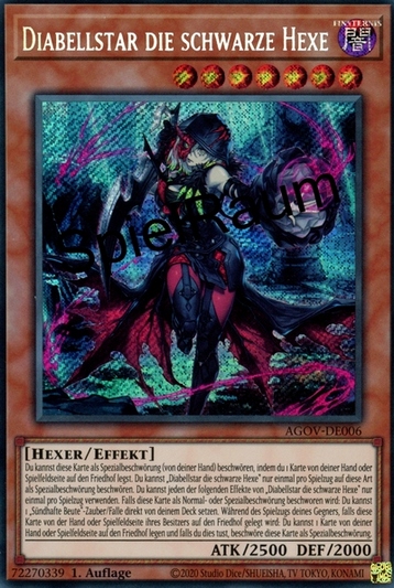 Diabellstar the Black Witch (V.2 - Quarter Century Secret Rare) Single: Yu-Gi-Oh! Age of Overlord Einzelkarte