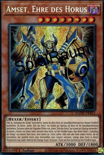 Imsety, Glory of Horus (V.1 - Secret Rare)