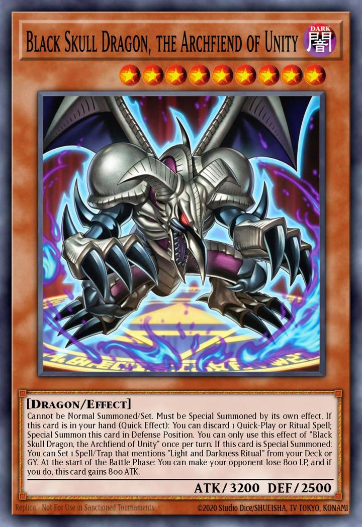 Black Skull Dragon, the Archfiend of Unity (V.1 - Super Rare)