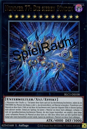 Number 77: The Seven Sins (V.1 - Ultra Rare)