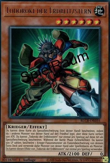 Todoroki the Earthbolt Star Single: Yu-Gi-Oh! Battles of Legend: Crystal Revenge Einzelkarte