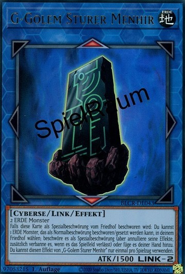 G Golem Stubborn Menhir Single: Yu-Gi-Oh! Battles of Legend: Crystal Revenge Einzelkarte