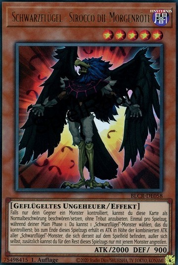 Blackwing - Sirocco the Dawn Single: Yu-Gi-Oh! Battles of Legend: Crystal Revenge Einzelkarte
