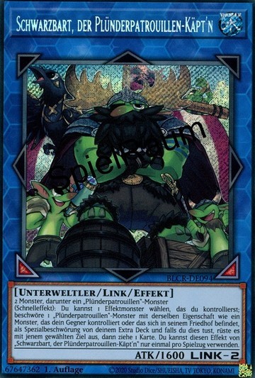 Blackbeard, the Plunder Patroll Captain Single: Yu-Gi-Oh! Battles of Legend: Crystal Revenge Einzelkarte