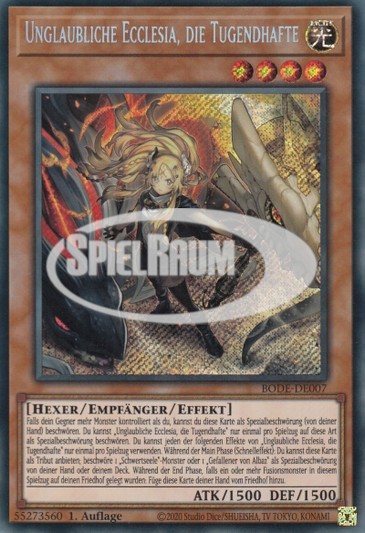 Incredible Ecclesia, the Virtuous (V.1 - Secret Rare) Single: Yu-Gi-Oh! Burst of Destiny Einzelkarte