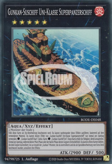 Gunkan Suship Uni-class Super-Dreadnought Single: Yu-Gi-Oh! Burst of Destiny Einzelkarte