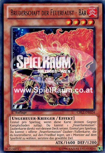 Brotherhood of the Fire Fist - Bear (V.1 - Ultra Rare) Single: Yu-Gi-Oh! Cosmo Blazer Einzelkarte