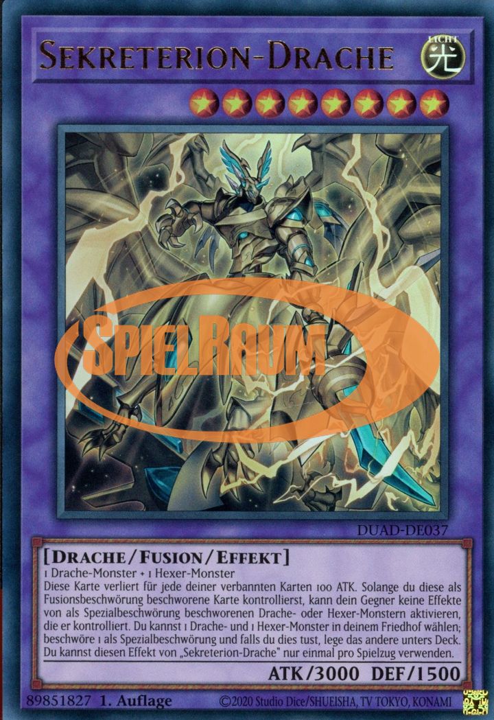 Yu-Gi-Oh Sekreterion-Drache Ultra Rare 1. Auflage Deutsch - Mit RC-Fieldcenter