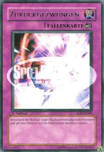 Forced Back (V.1 - Rare) Single: Yu-Gi-Oh! Enemy of Justice Einzelkarte