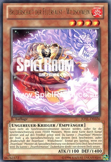 Brotherhood of the Fire Fist - Boar Single: Yu-Gi-Oh! Judgment of the Light Einzelkarte