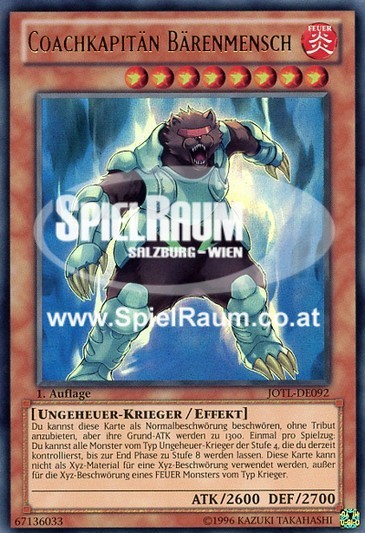 Coach Captain Bearman Single: Yu-Gi-Oh! Judgment of the Light Einzelkarte