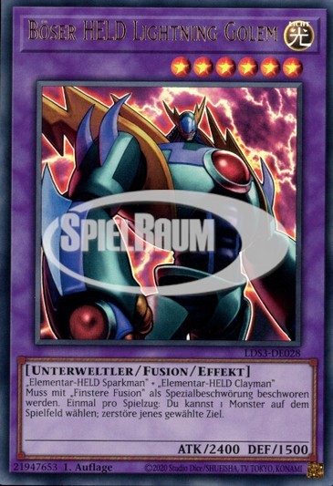 Evil HERO Lightning Golem (V.1 - Ultra Rare)