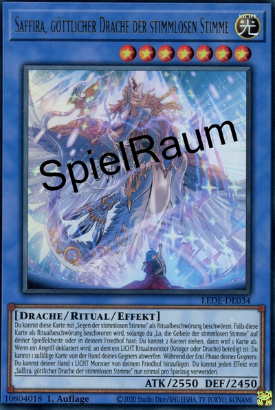 Saffira, Divine Dragon of the Voiceless Voice (V.1 - Ultra Rare) Single: Yu-Gi-Oh! Legacy of Destruction Einzelkarte