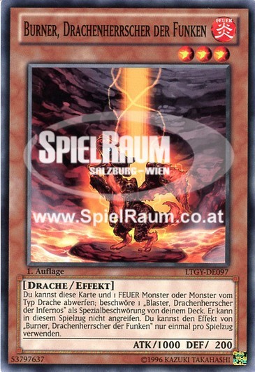 Burner, Dragon Ruler of Sparks Single: Yu-Gi-Oh! Lord of the Tachyon Galaxy Einzelkarte