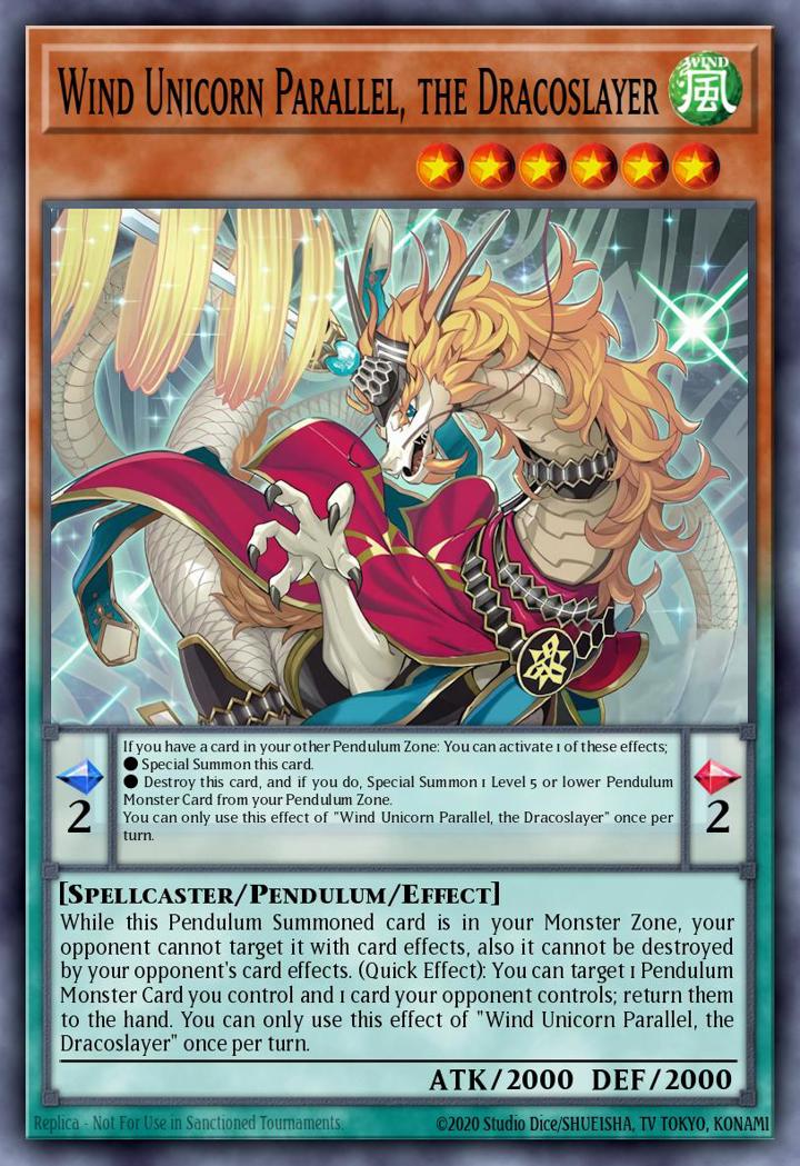 Wind Unicorn Parallel, the Dracoslayer (V.1 - Secret Rare)