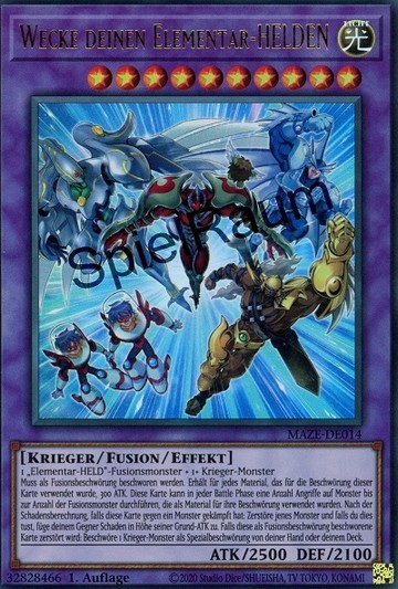 Wake Up Your Elemental HERO (V.1 - Ultra Rare) Single: Yu-Gi-Oh! Maze of Memories Einzelkarte