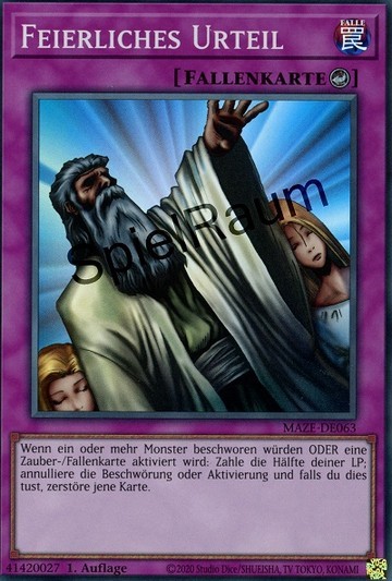 Solemn Judgment (V.2 - Collectors Rare) Single: Yu-Gi-Oh! Maze of Memories Einzelkarte