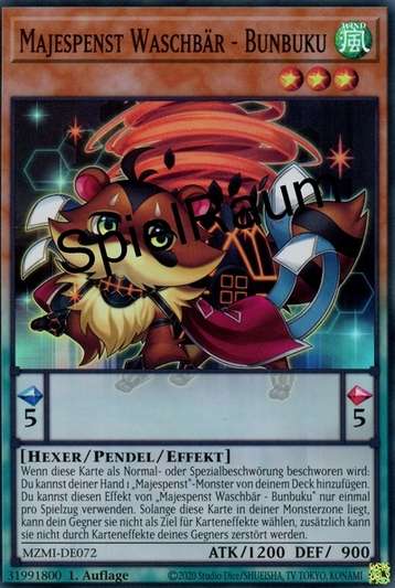 Majespecter Raccoon - Bunbuku (V.1 - Super Rare)
