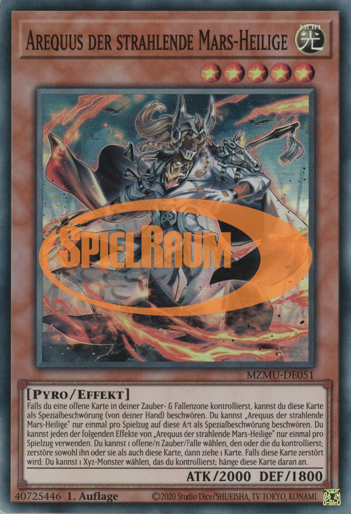 Arequus the Shining Mars Saint Single: Yu-Gi-Oh! Maze of Muertos Einzelkarte