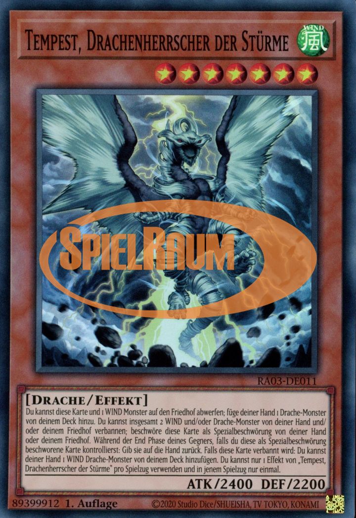 Tempest, Dragon Ruler of Storms (V.1 - Super Rare)