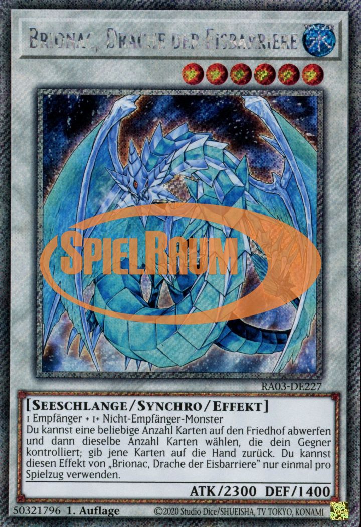 Brionac, Dragon of the Ice Barrier (V.1 - Platinum Secret Rare)
