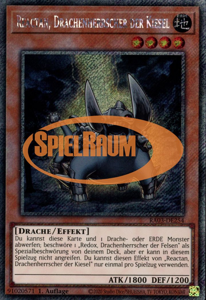 Reactan, Dragon Ruler of Pebbles (V.1 - Platinum Secret Rare)