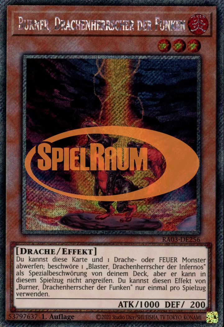 Burner, Dragon Ruler of Sparks (V.1 - Platinum Secret Rare)