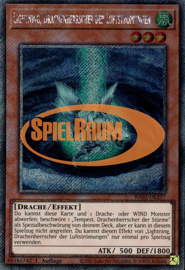 Lightning, Dragon Ruler of Drafts (V.1 - Platinum Secret Rare)
