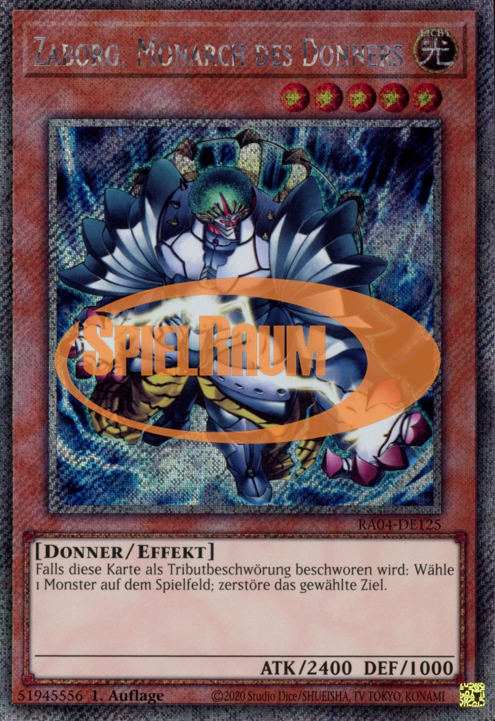 Zaborg the Thunder Monarch (V.1 - Platinum Secret Rare)