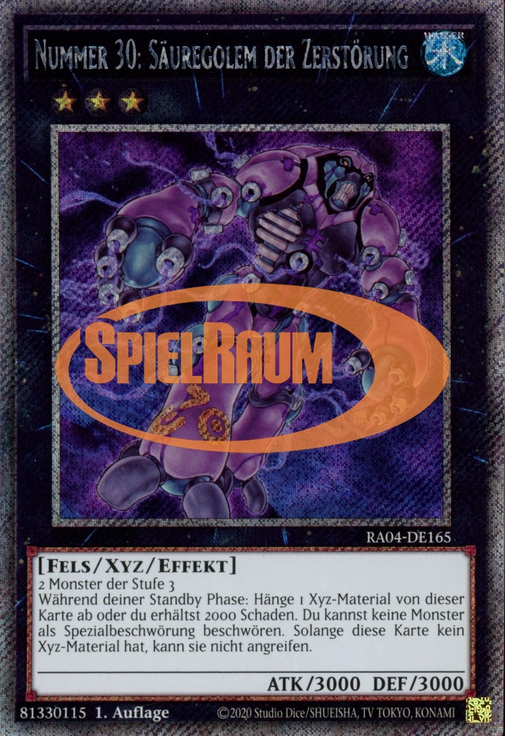 Number 30: Acid Golem of Destruction (V.1 - Platinum Secret Rare)