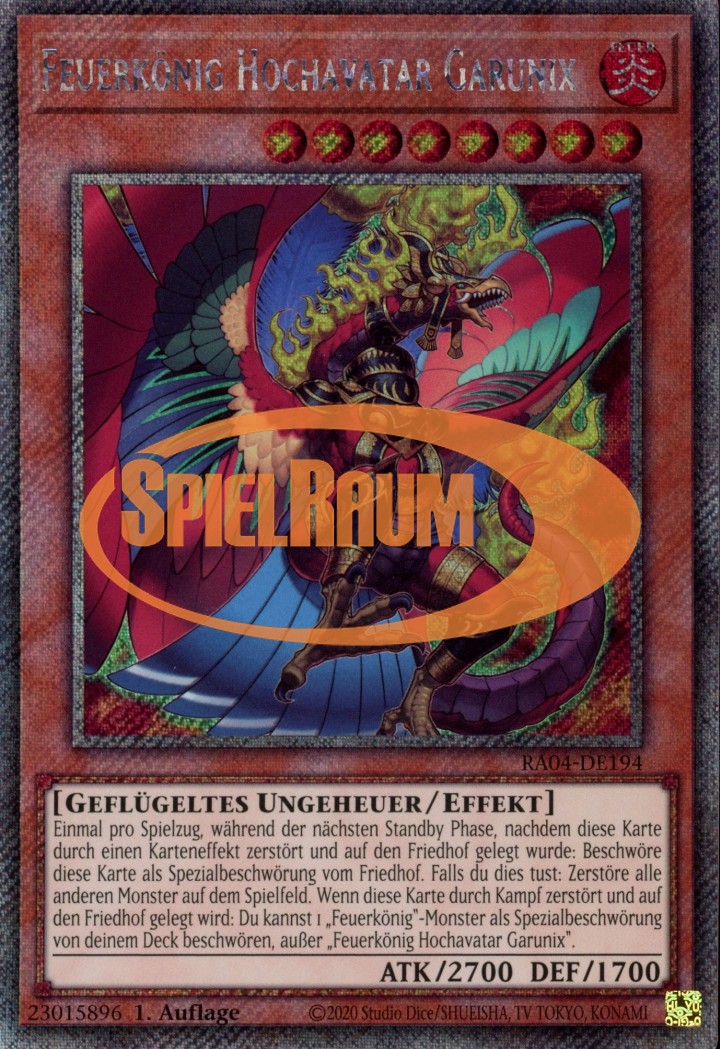 Fire King High Avatar Garunix (V.1 - Platinum Secret Rare)