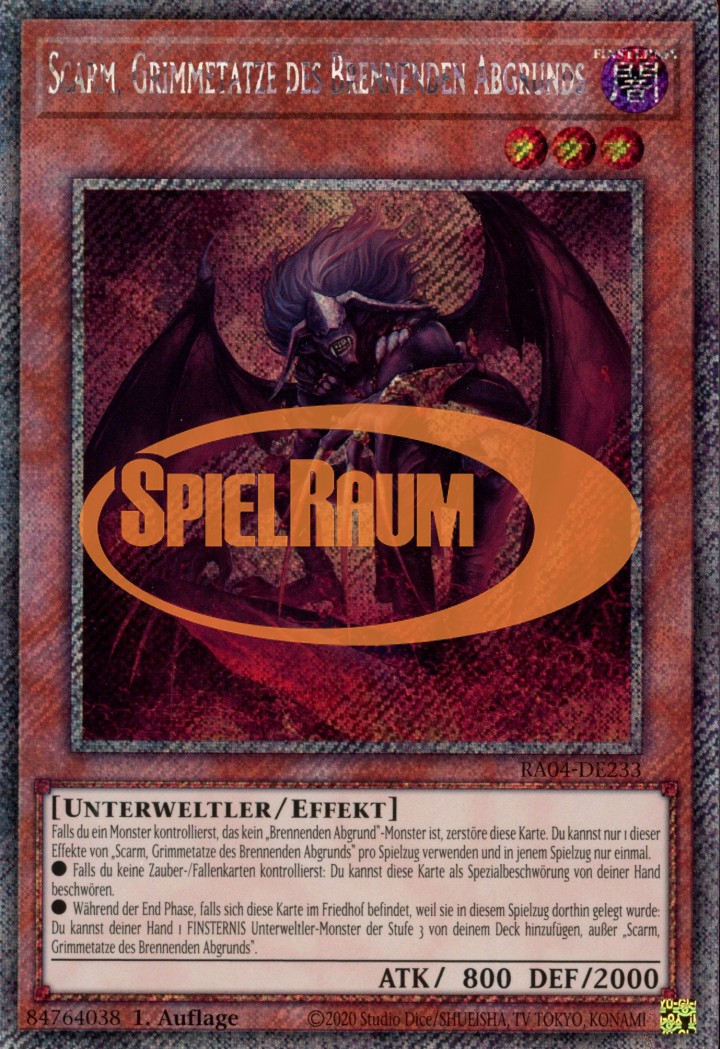 Scarm, Malebranche of the Burning Abyss (V.1 - Platinum Secret Rare)
