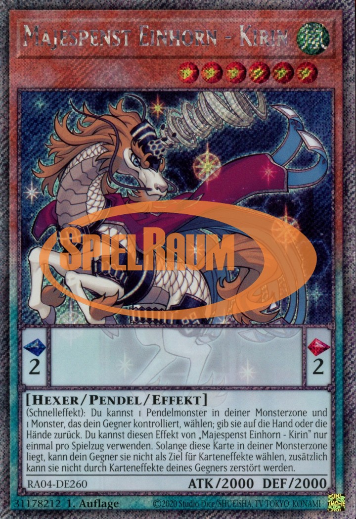 Majespecter Unicorn - Kirin (V.1 - Platinum Secret Rare)