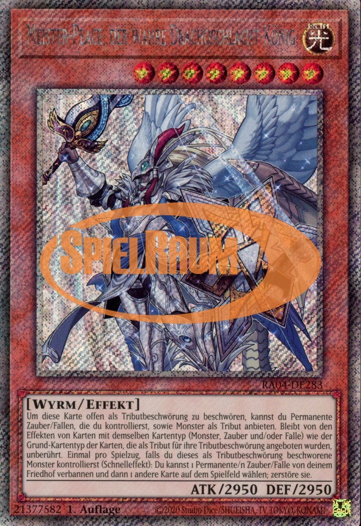 Master Peace, the True Dracoslaying King (V.1 - Platinum Secret Rare)