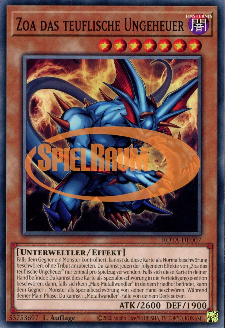 Zoa the Fiendish Beast Single: Yu-Gi-Oh! Rage of the Abyss Einzelkarte
