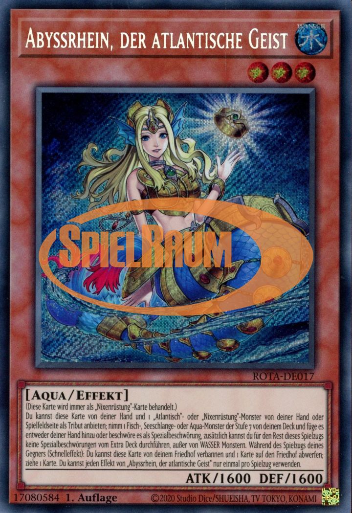 Abyssrhine the Atlantean Spirit (V.1 - Secret Rare) Single: Yu-Gi-Oh! Rage of the Abyss Einzelkarte