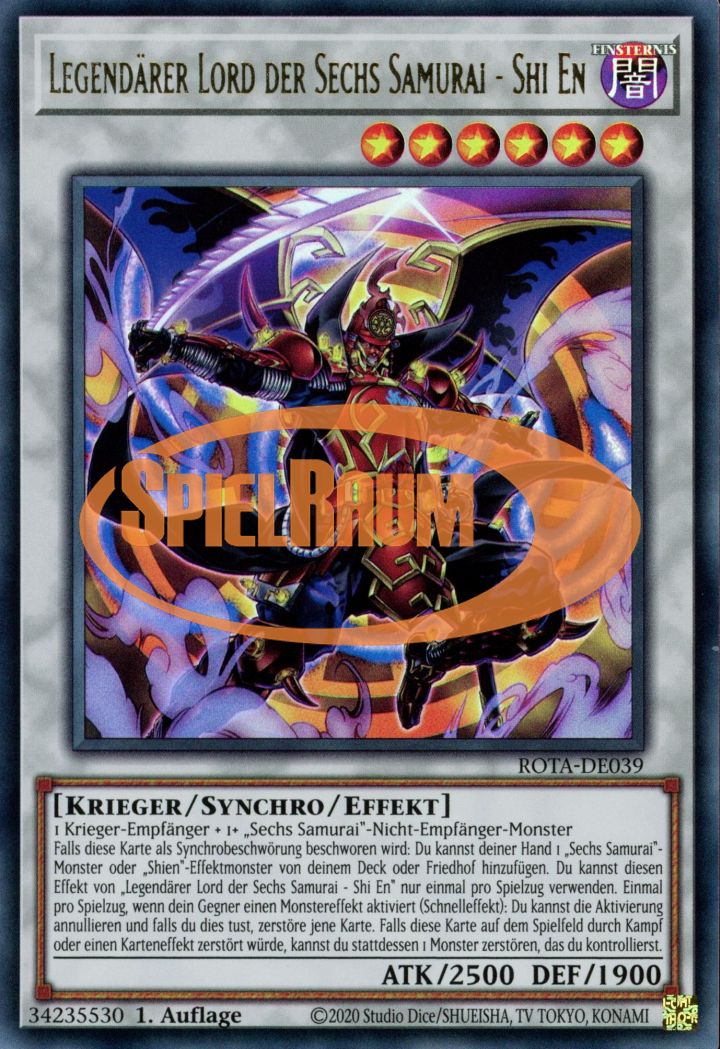 Legendary Lord Six Samurai - Shi En (V.1 - Ultra Rare) Single: Yu-Gi-Oh! Rage of the Abyss Einzelkarte