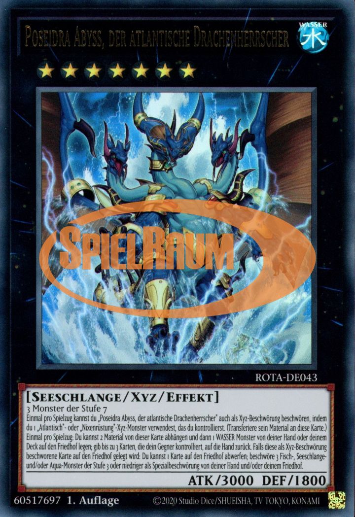 Poseidra Abyss, the Atlantean Dragon Lord (V.2 - Quarter Century Secret Rare) Single: Yu-Gi-Oh! Rage of the Abyss Einzelkarte