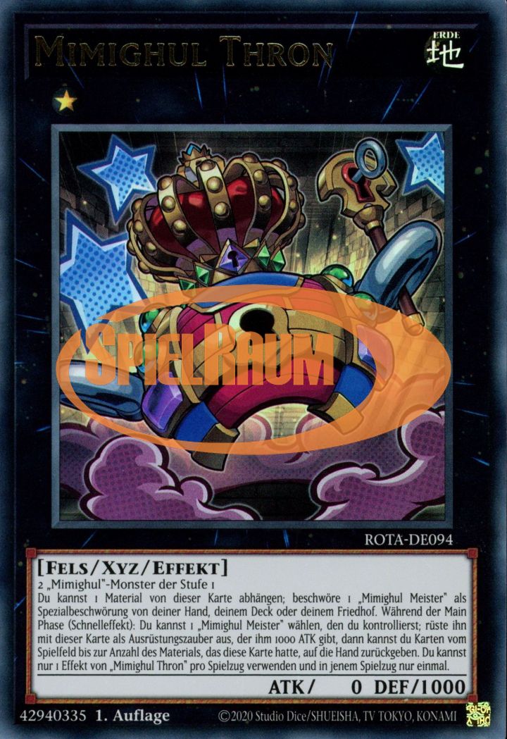 Mimighoul Throne (V.2 - Quarter Century Secret Rare) Single: Yu-Gi-Oh! Rage of the Abyss Einzelkarte