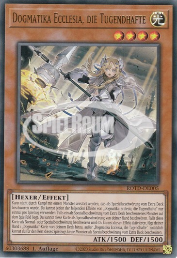 Dogmatika Ecclesia, the Virtuous (V.1 - Ultra Rare) Single: Yu-Gi-Oh! Rise of the Duelist Einzelkarte