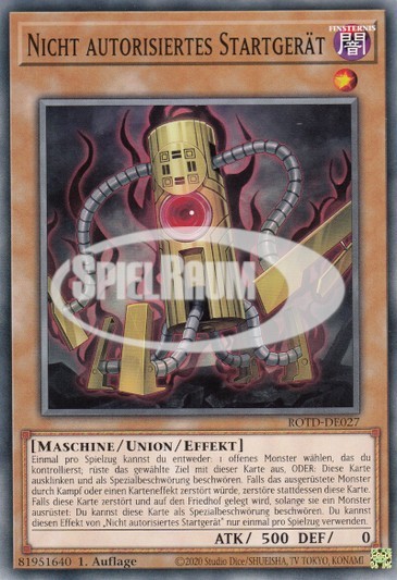 Unauthorized Bootup Device Single: Yu-Gi-Oh! Rise of the Duelist Einzelkarte