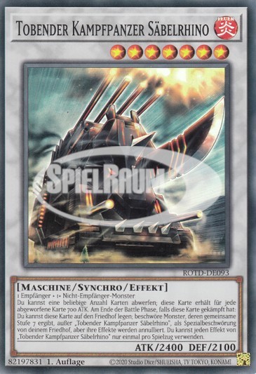Rampaging Smashtank Rhynosaber Single: Yu-Gi-Oh! Rise of the Duelist Einzelkarte