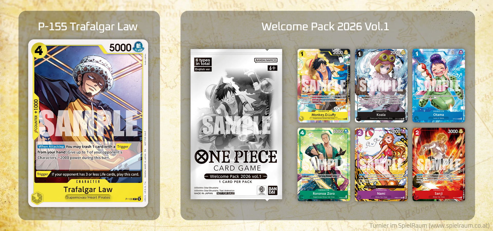 p-155 trafalga law und welcome pack vol. 1 der one piece card game pirate party
