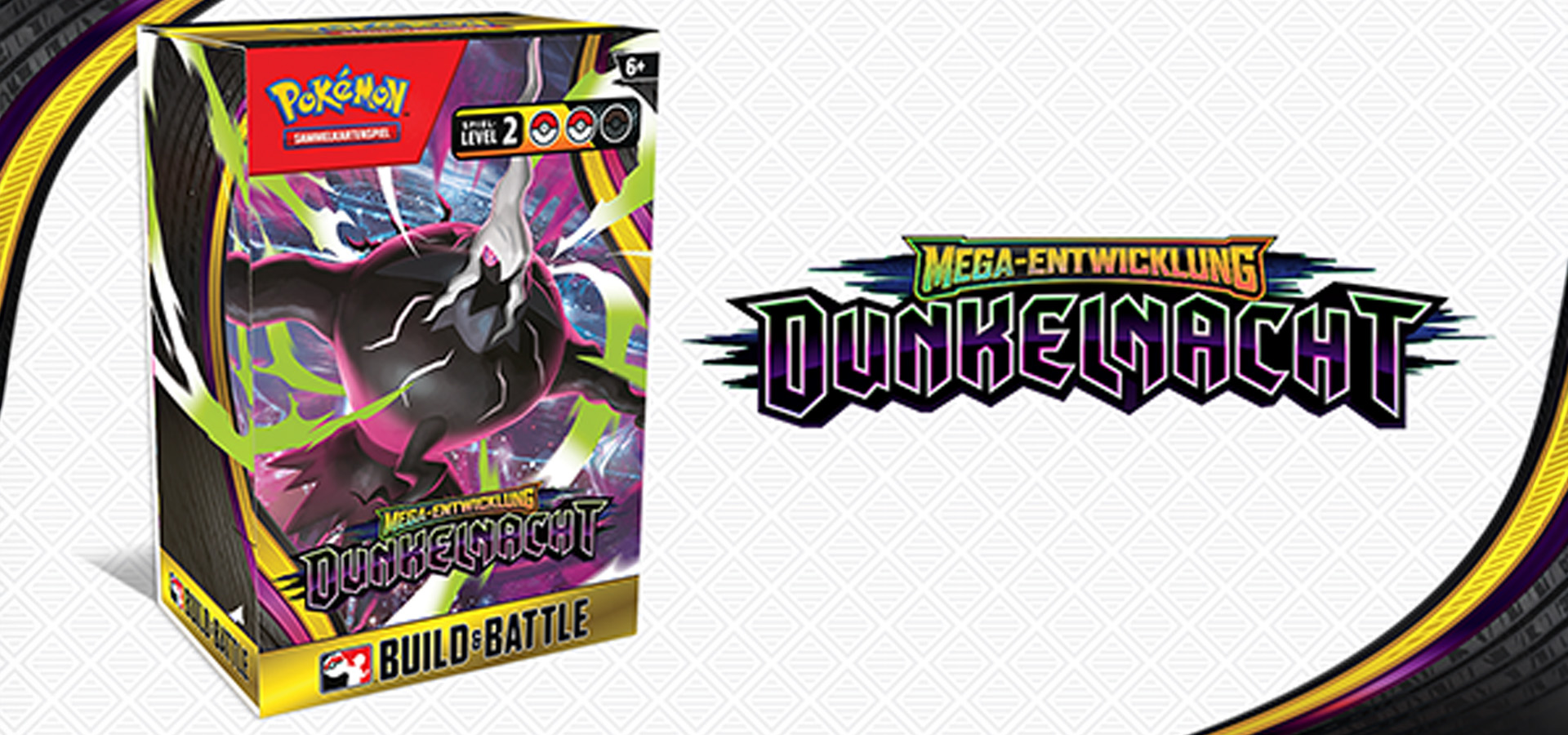 pokemon tcg mega entwicklung dunkelnacht logo und build & battle box auf der mega darkrai ist