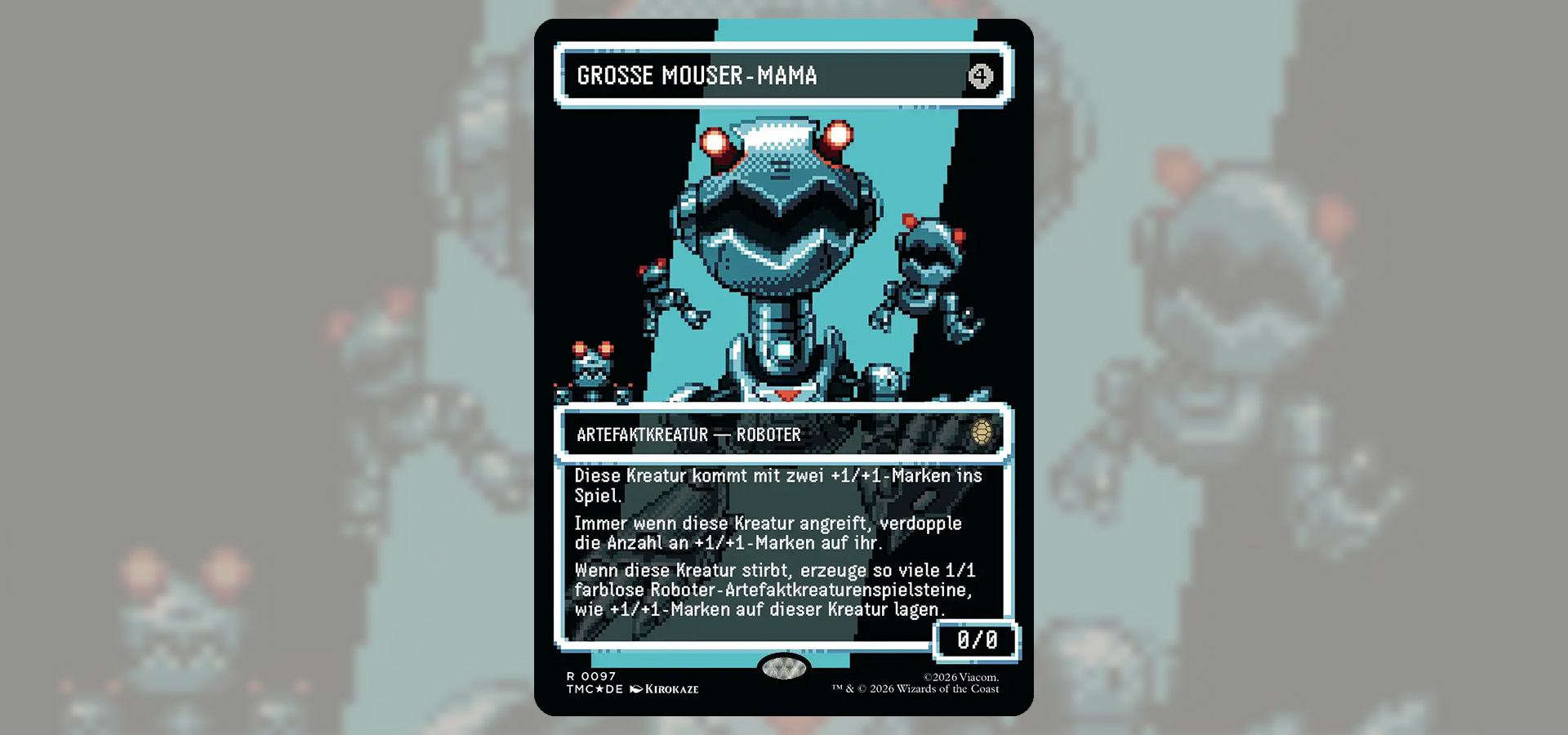 magic the gathering spielkarte aus dem teenage mutant ninja turtles set große mouser-mama auch als big mother mouser bekannt
