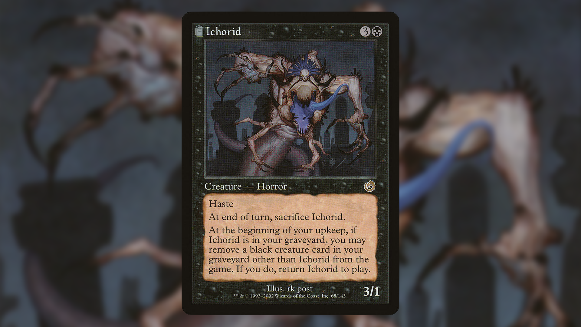 Magic-Karte Ichorid, Wurm-Monster mit mehreren Armen und Totenkopf